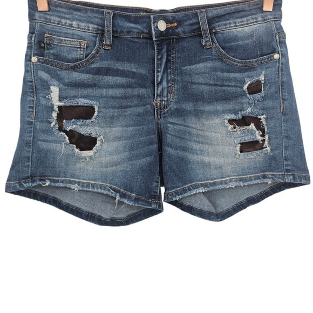 Judy Blue Womens L‎ Camo Patch Jean Shorts